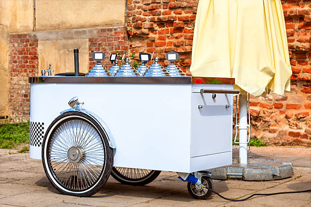 istock Ice cream cart with spiky toppings 2226561206