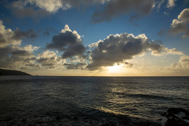 Summer evening seascape of Amami Oshima