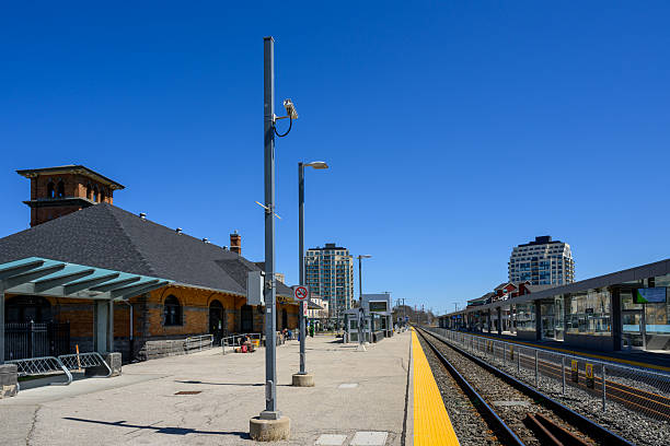 Guelph, ON, Canada - April 27, 2025: Guelph Central Station is considered a classic example of early 20th-century Canadian railway design. It’s recognized as a designated heritage railway station.