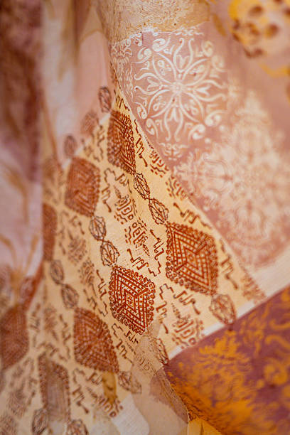 istock Exquisite Traditional Fabric Patterns with Intricate Designs and Warm Tones 2226567040