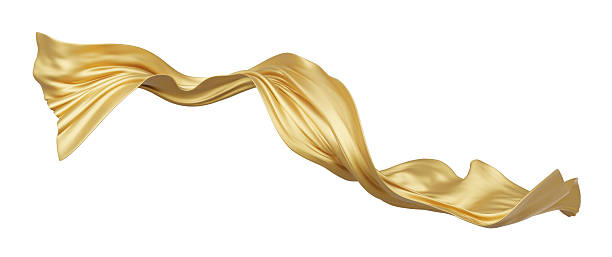 istock Luxury gold fabric isolated on white background 3D render 2226570015