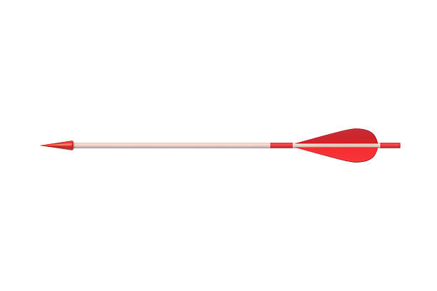 istock Single arrow for bow or crossbow isolated on white background. Ancient weapon. Traditional medieval bullet. Primitive ammunition. Top view. 3d render 2226570347