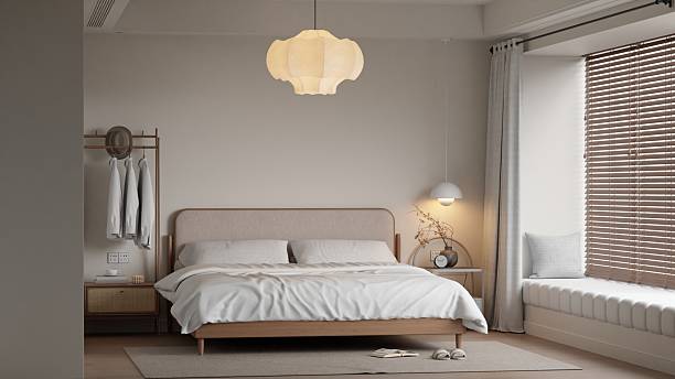 istock Modern Minimalist Bedroom Interior Frame Poster Mockup – 3D Rendering 2226570441