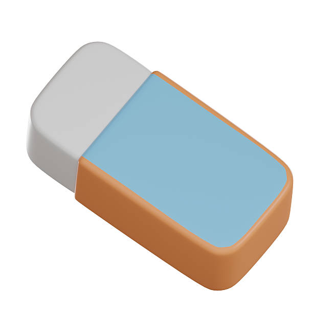 Erasers and eraser scrap on white background,Top view
