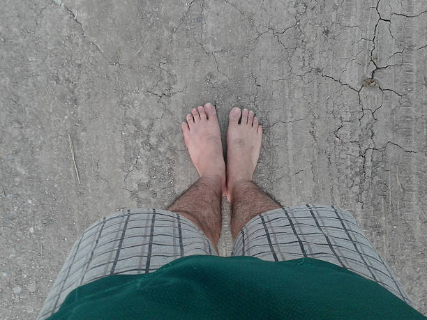 close up feet on the ground