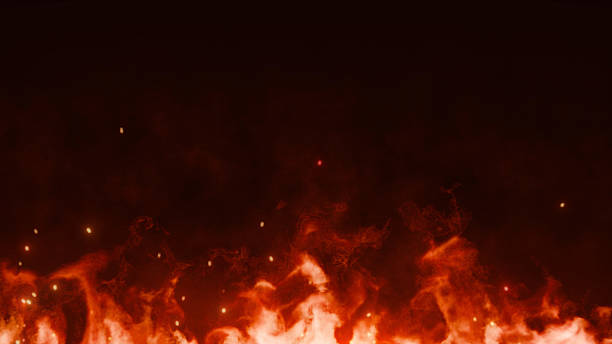 istock 3D Burning embers glowing. Fire Glowing Particles on Black Background 2226576135