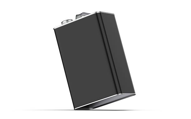 istock Black tin can with cap and handle for branding and mockup, 3d illustration. 2226578597