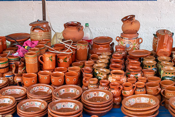 Beautiful clay pots in a famous Mexican artisanal festival