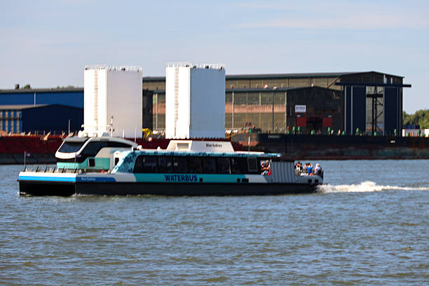Waterbus on speed as public transportation between Rotterdam and Dordrecht in the Netherlands