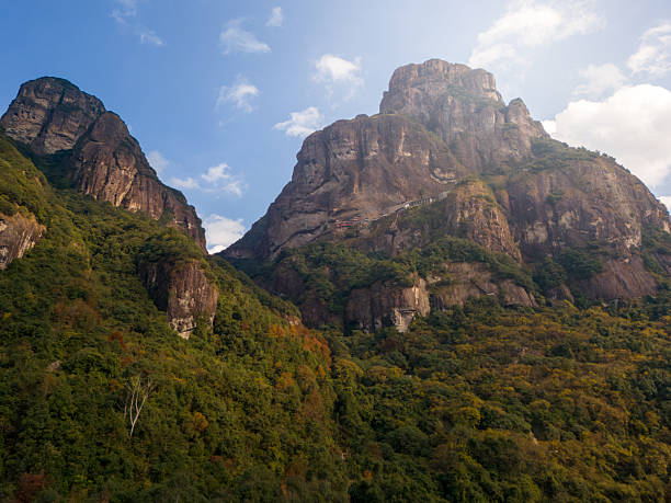 istock Magnificent Mountain Peaks Surrounded by Lush Forests Under a Clear Blue Sky 2226585958