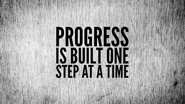 istock Inspirational and motivational words or quotes Progress is built one step at a time. 2226590245