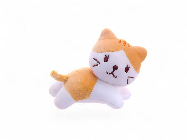 istock Cute orange and white cat plush toy 2226596903