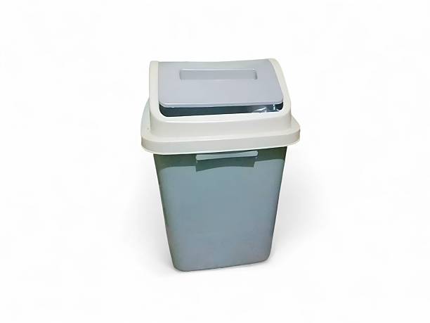 istock Gray and White Plastic Waste Bin with Lid 2226596956