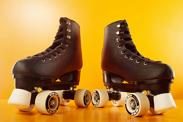 Retro quad roller skate. Vintage pop art