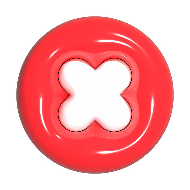 red panic button isolated on white