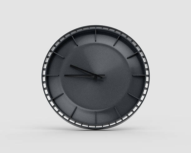 istock A Modern Charcoal Black Wall Clock 09:45 Nine Forty Five 9:45 For Modern Interiors 3D Illustration 2226607071