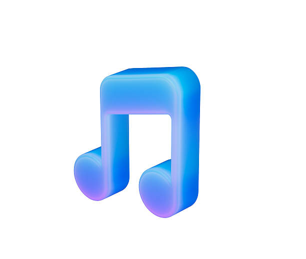 istock 3D Glossy blue musical note icon with dual quavers and soft glow, 3D Illustration 2226607778