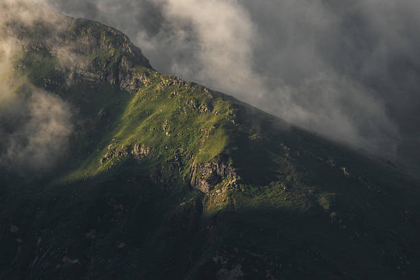 istock Misty Mountain Ridge in Golden Light at Sunrise or Sunset 2226609541