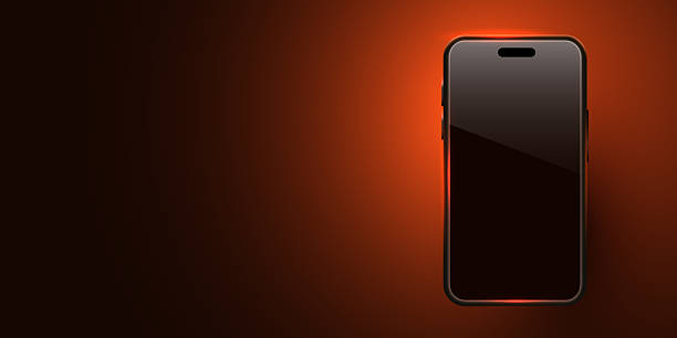 istock 3d mobile phone screen on light glow background. Smartphone futuristic app mockup with abstract beams flare. Glossy winner game presentation on device. 2226612660
