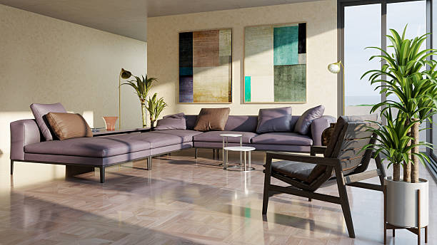 istock Large luxury modern bright interiors Living room mockup illustration 3D rendering image 2226613818