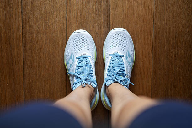 istock The athlete in professional sneakers is ready to run 2226614763