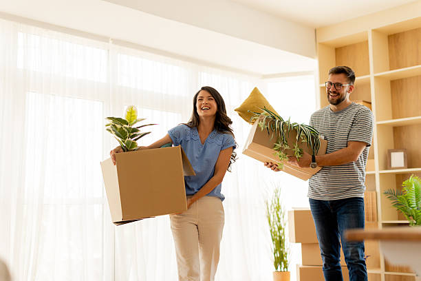 istock Two friends joyfully moving into their new apartment filled with light and greenery on a bright sunny day 2226620288