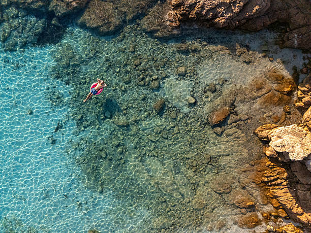 istock Person Floating in Clear Rocky Shallow Water 2226629789
