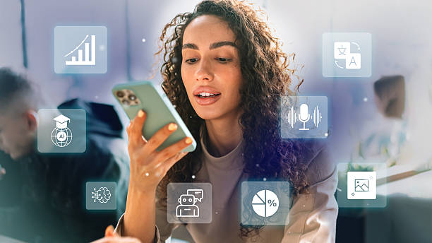 istock Woman engaged with smartphone while interacting with technology in a modern learning environment 2226636553