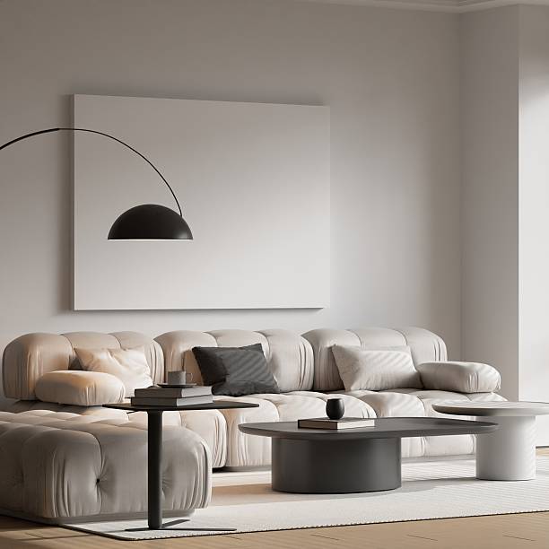 istock Modern Living Room Interior Frame Poster Mockup - 3d Rendering 2226644074