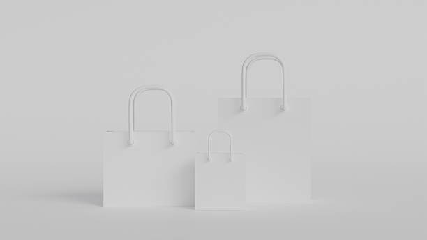 istock Three white paper bags on white background for design 2226644256