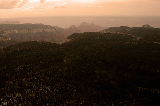 Aerial view Late afternoon in the Grand Canyon Arizona