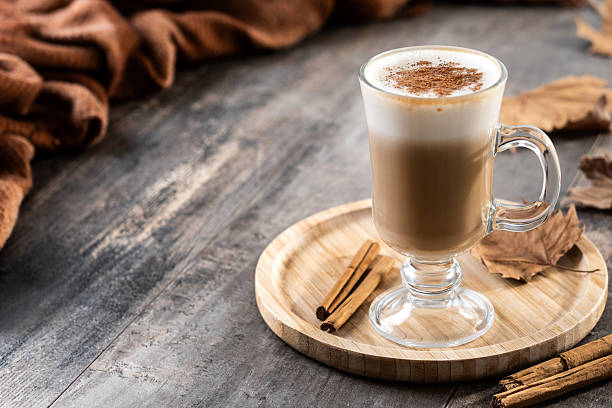 istock Maple Latte with Cinnamon in Glass Mug 2226655136