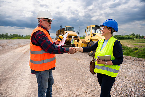 istock The engineer controls the works on the highway section. 2226662366