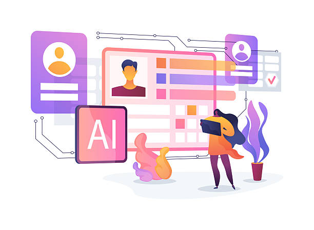 ai 강화 피드백 플랫폼 추상적인 개념 벡터 일러스트레이션. - 플랫 디자인 stock illustrations