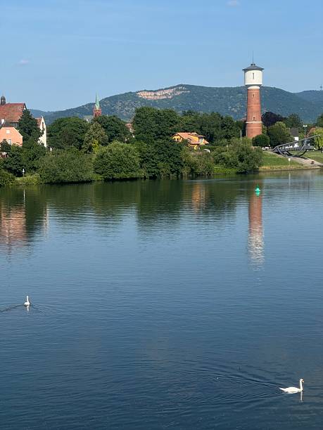 istock Lakeside village with tower and swans | Viernhein, Germany 2226673410