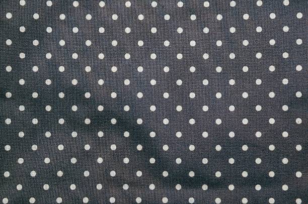 istock A detailed shot of a dark fabric covered with white polka dots in a repeating pattern. 2226690077