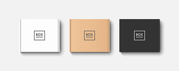 istock Cardboard box realistic set. Top view of White, brown, black delivery packaging boxes collection. Warehouse goods. Sealed box for post transport, warehouse, storage. Mockup design. Vector illustration 2226695597