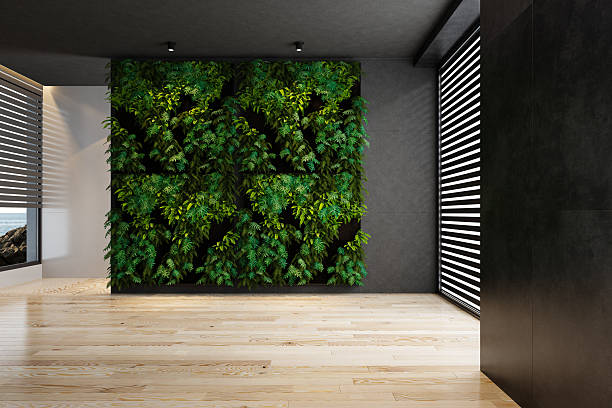 istock Modern Interior with Vertical Garden and Coastal View 2226700753