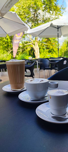 istock three different types of coffee, espresso, cappuccino, and latte served outdoors at a ?afe in Portugal. Concept of the countrys coffee culture and beverage themes. 2226708215