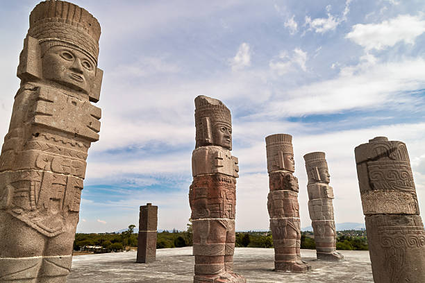 istock Front view of aligned Toltec warrior statues at Tula archaeological site in Mexico 2226709236