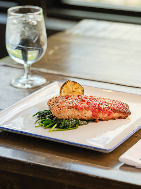 istock Baked Salmon Plated on a Table 2226714226