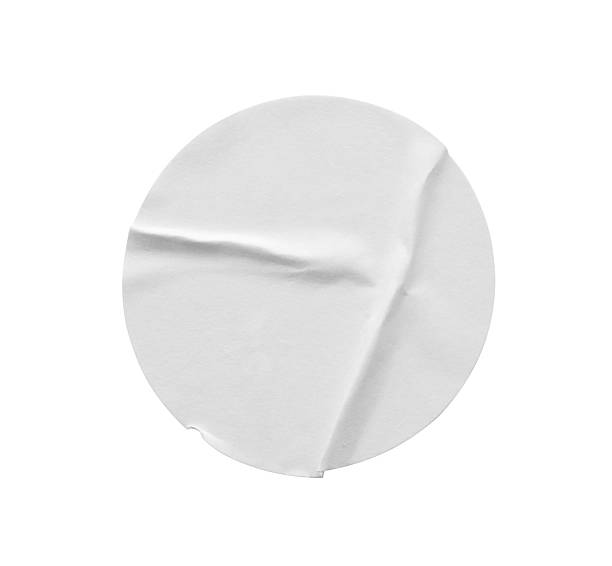 istock Blank white round paper sticker label isolated on white background 2226715511