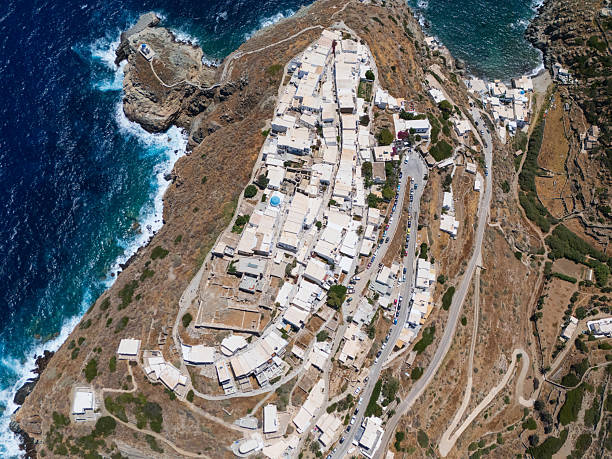 Aerial Images from Sifnos Island Greece, Kastro, Vathy
