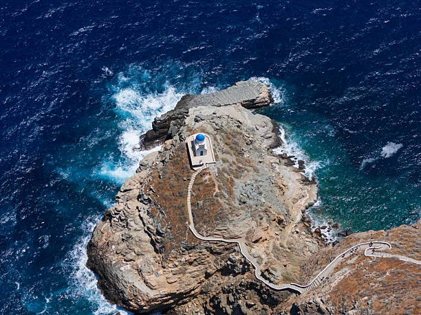Aerial Images from Sifnos Island Greece, Kastro, Vathy