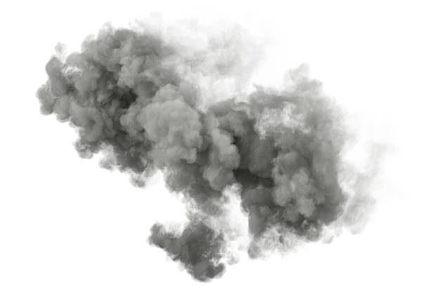 istock Grayscale ominous clouds free form clipart isolate white backgrounds 3d rendering 2226728957