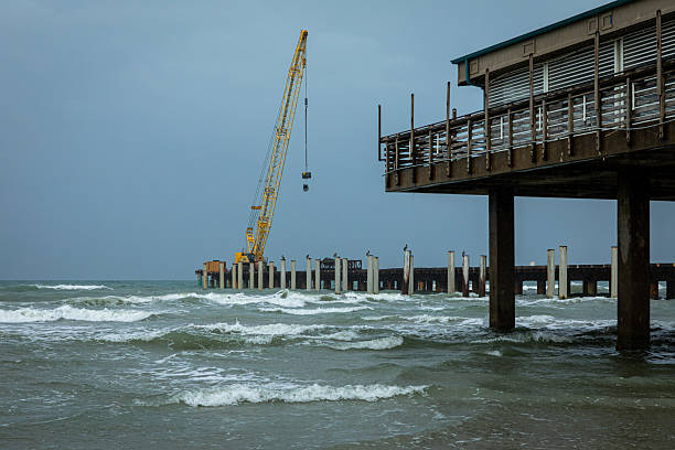 istock Coastal Pier Construction on a Stormy Day Texas Gulf Coast 2226731014