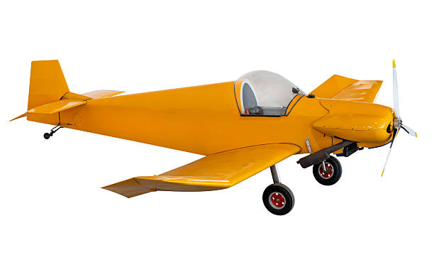 istock Yellow vintage aircraft isolated on white background 2226731665