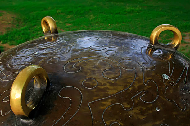 ancient Chinese bronze relics, closeup of photo
