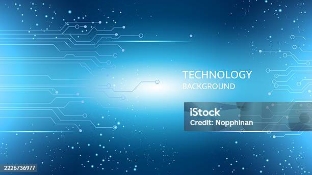 Soft Blue Tech Circuit Backdrop Stock Illustration - Download Image Now ...