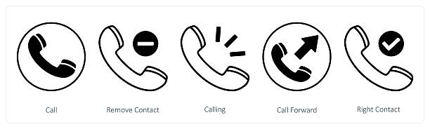 istock A set of 5 mix icons as call, remove contact, calling 2226739652